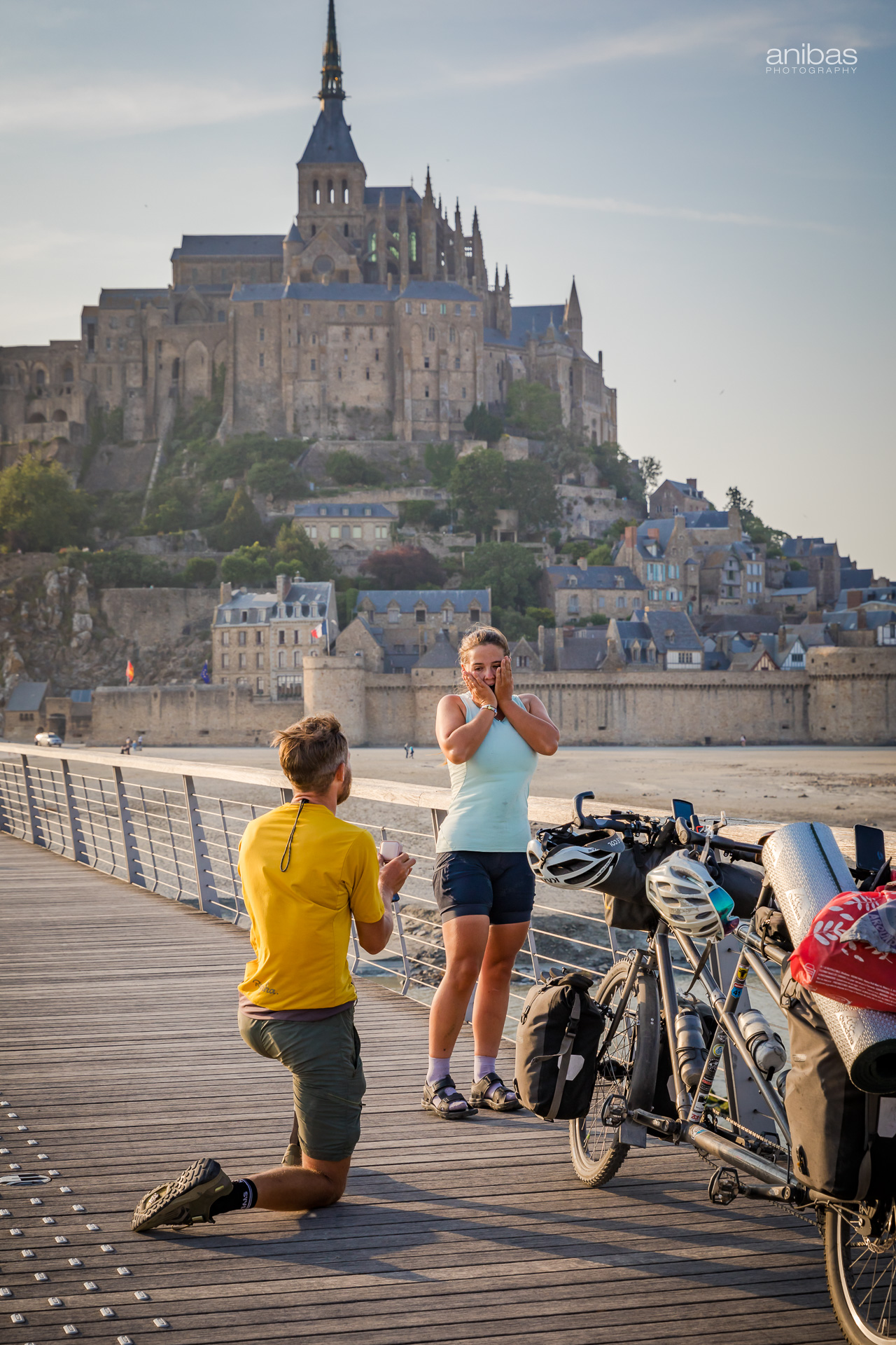 Capturing your Perfect Proposal at the Mont St Michel - Bridge Proposal Spot